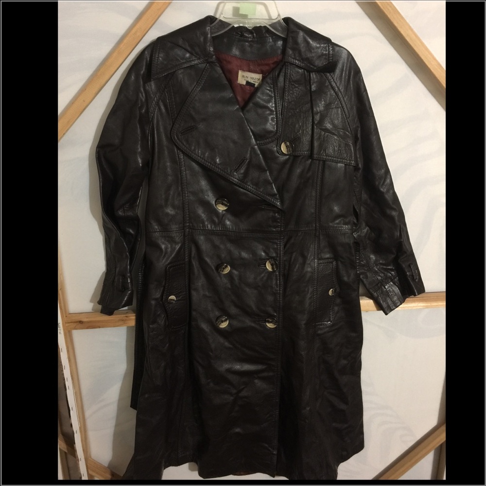 This is a black vintage leather jacket