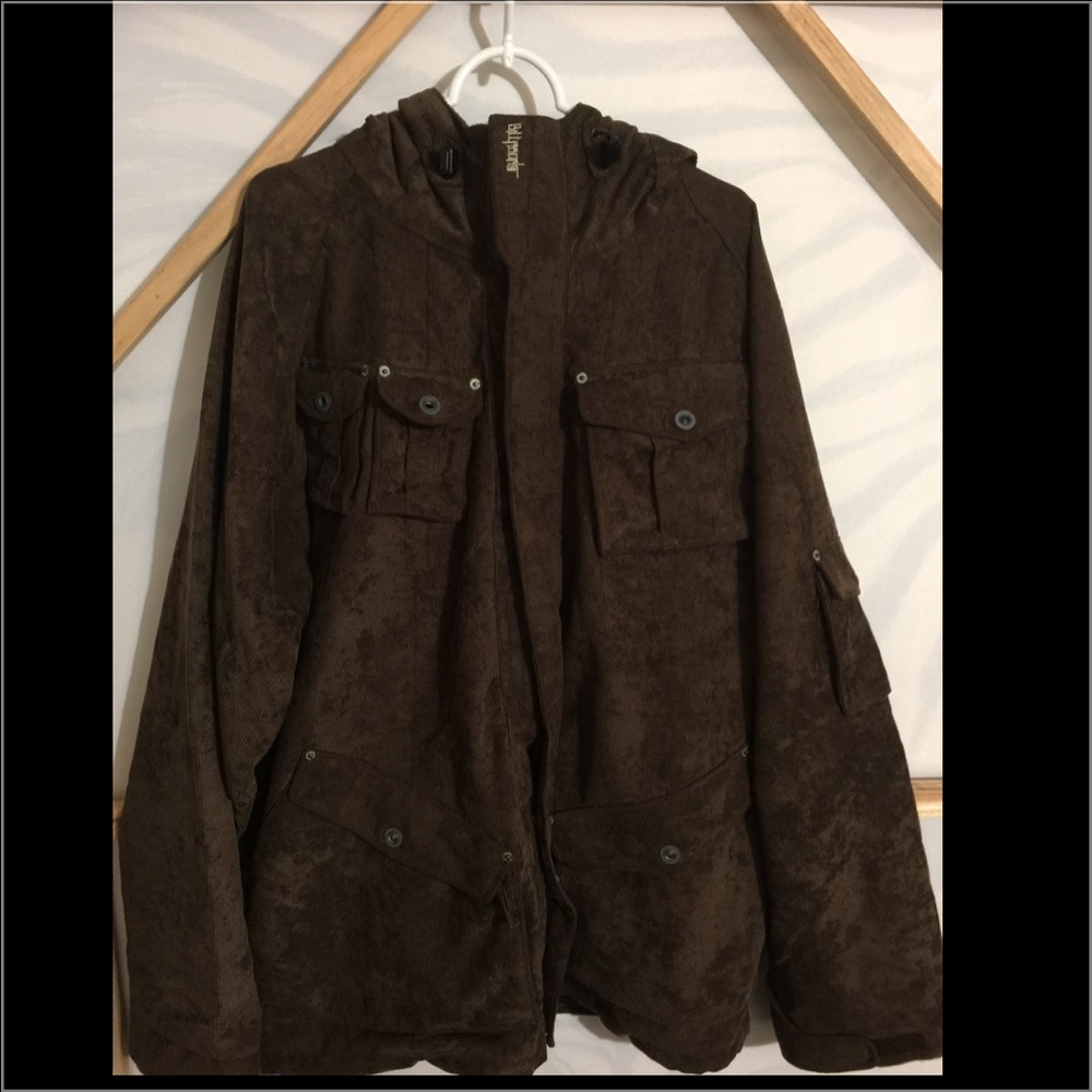 This is a Billabong hooded corduroy jacket