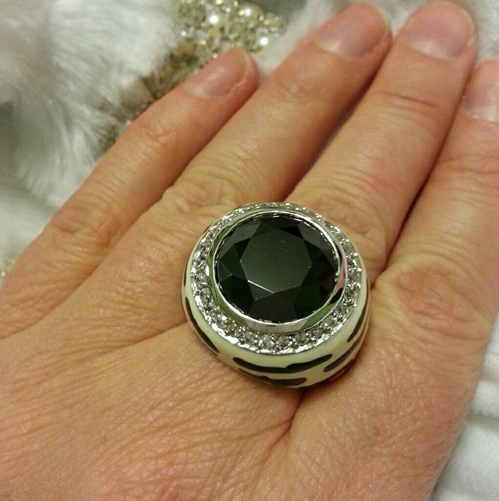 Zebra Stripe Cocktail Ring
