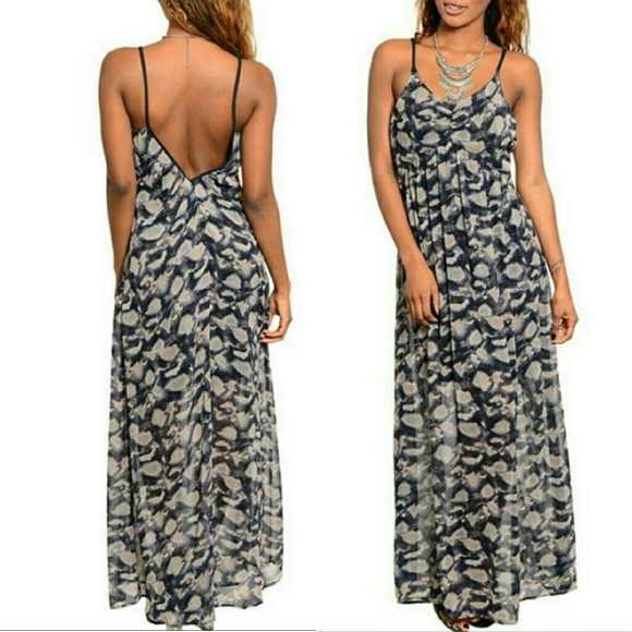 Potter's Pot Dresses & Skirts - 🔮 Navy Print Maxi Dress