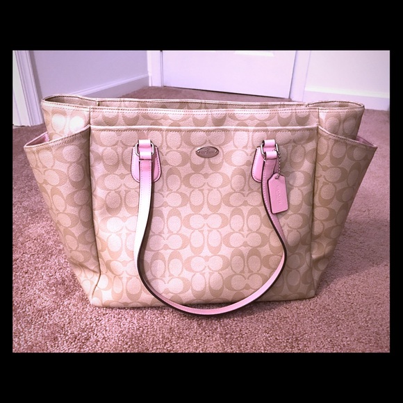pink coach diaper bag