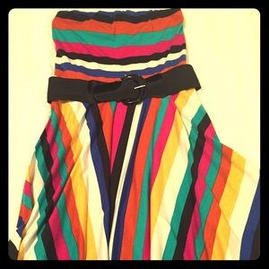 Colorful strapless dress