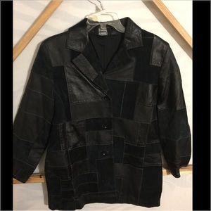 Dennis Basso vintage patchwork leather jacket
