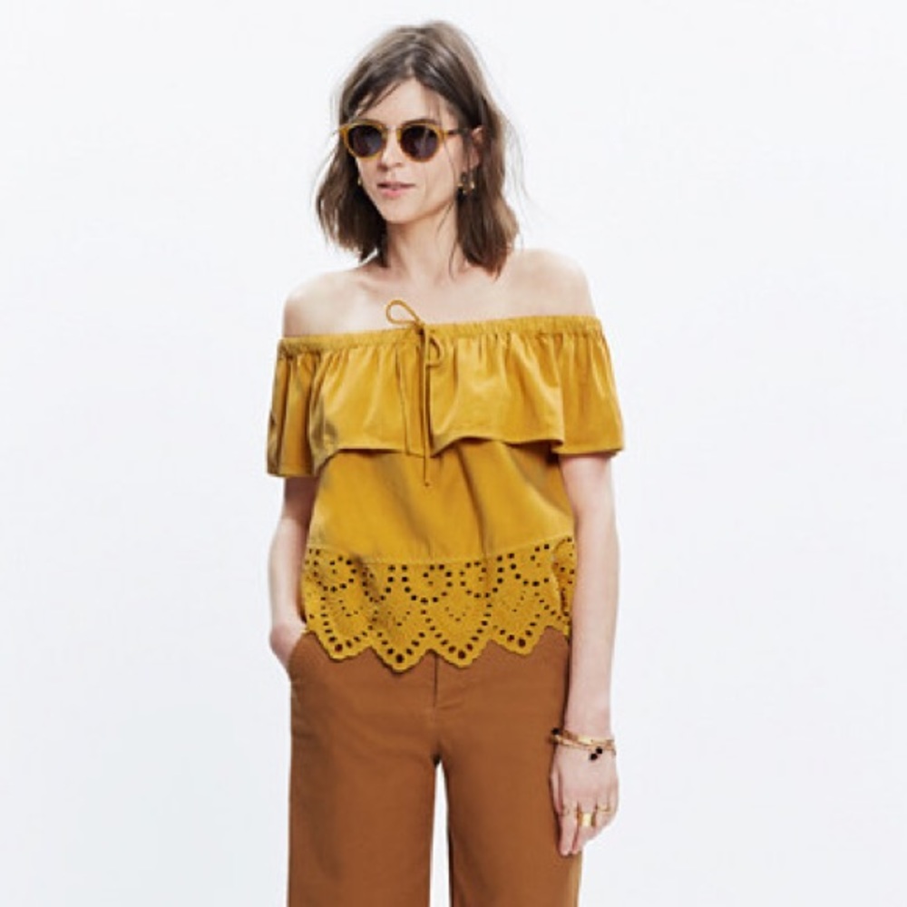 Madewell off-the-shoulder eyelet top