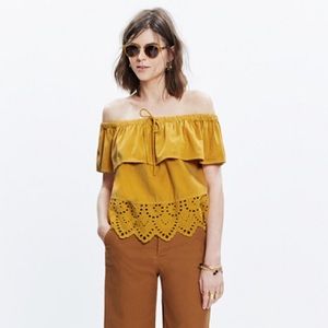 Madewell off-the-shoulder eyelet top