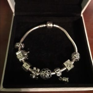 Pandora bracelet with heart charm