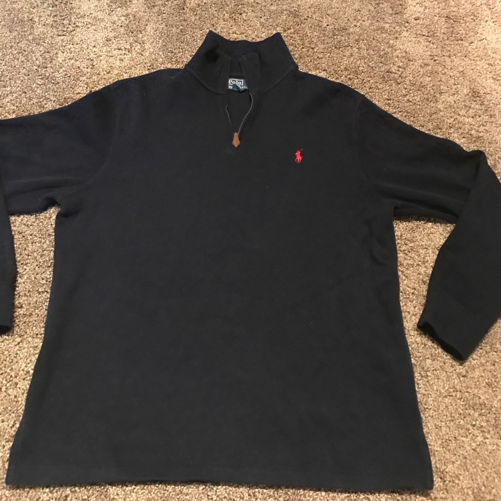 Polo Pullover Quarter Zip Sweater