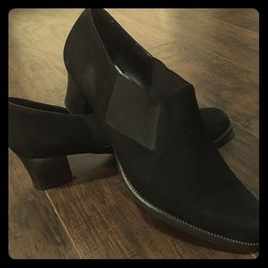 Black suede like ankle boots