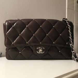 Chanel chocolate brown calfskin bag