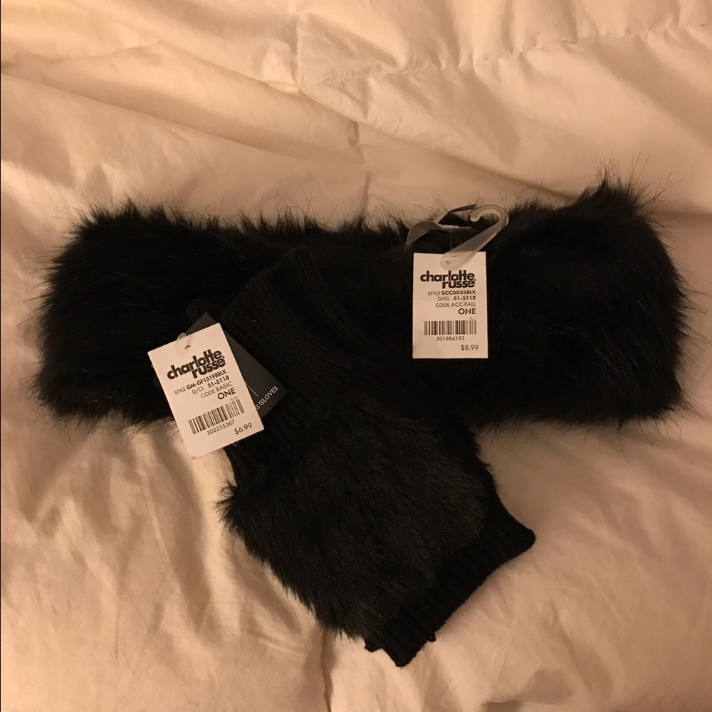Faux Fur Headband and Glove Set