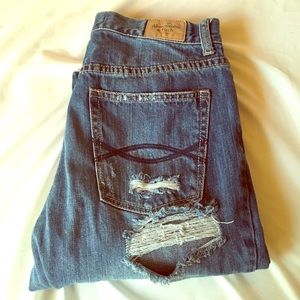 Distressed Medium Wash Boyfriend Jeans