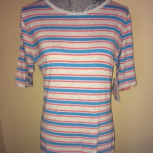 Lularoe large pink gray blue juliA dress NWT