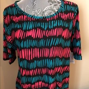 Lularoe 3xl black pink aqua juliA dress NWT