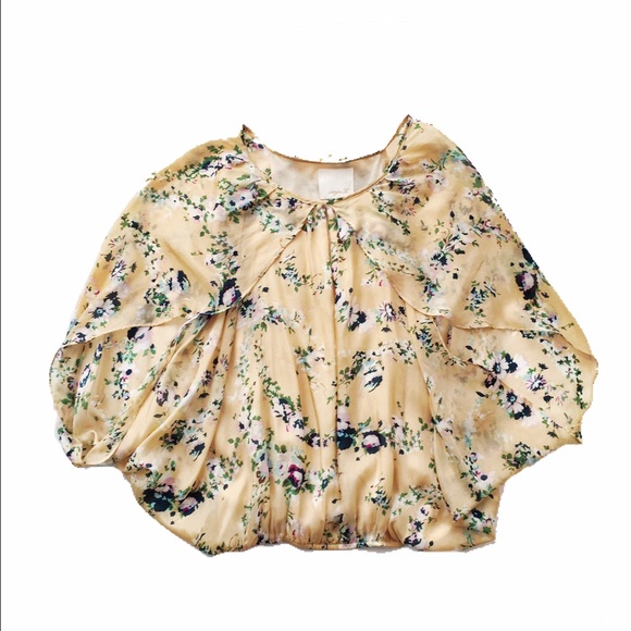 Anthropologie Tops - Anthropologie Aryn K. floral silk boho blouse