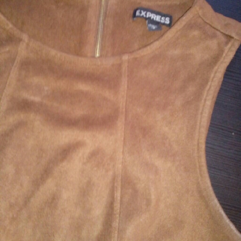 Tan suede express crop tank