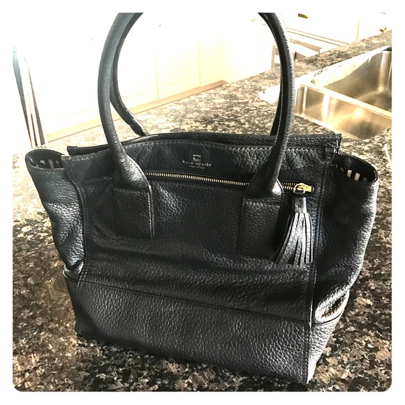 kate spade Handbags - Kate Spade black leather tote bag.