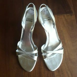 Gold leather Stuart Weitzman strappy sandal