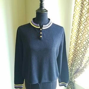 St John Sport Logo Button Drawstring Knit Shirt