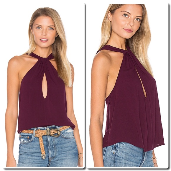 NWOT FREE PEOPLE Draped KeyholeHalterTop - Picture 2 of 3