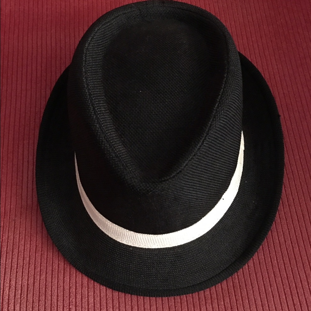Black and white fedora