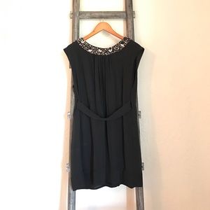 French Connection Beaded Silk Chiffon Dress