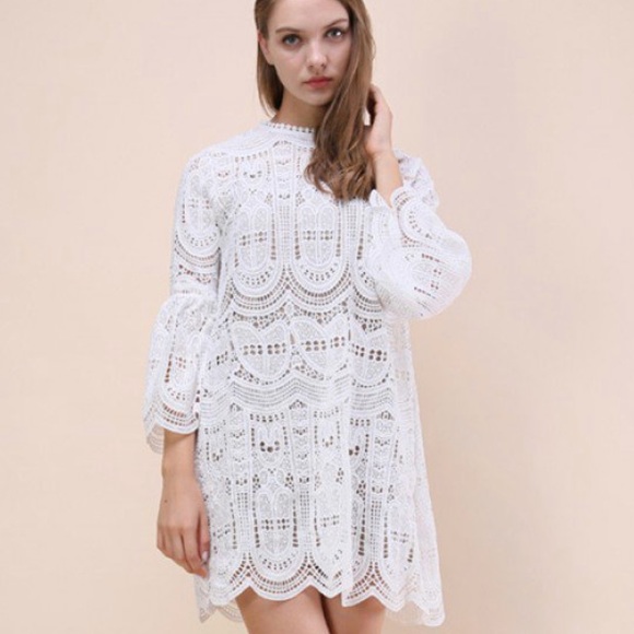 chicwish Dresses & Skirts - NWT ChicWish White crochet dress