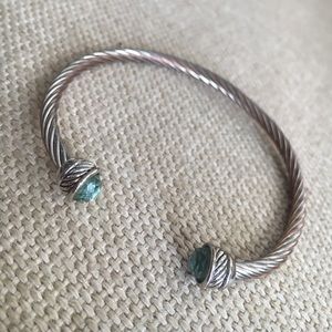 Blue Topaz Silver bangle