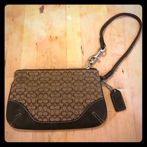 Coach wristlet brown