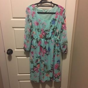 Pinkblush maternity mint green chiffon floral