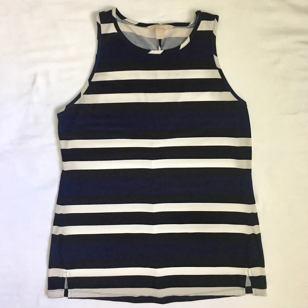 Banana Republic // Blue, White, Black Stripes Top
