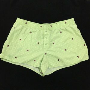 Gap Body Pajama Shorts - Lime Green w/ Ladybugs