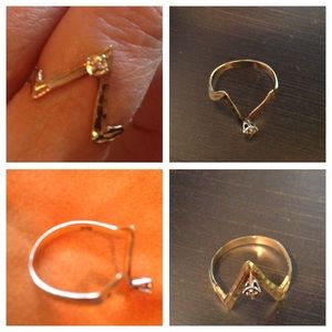 Genuine Gold & Diamond Wishbone Ring