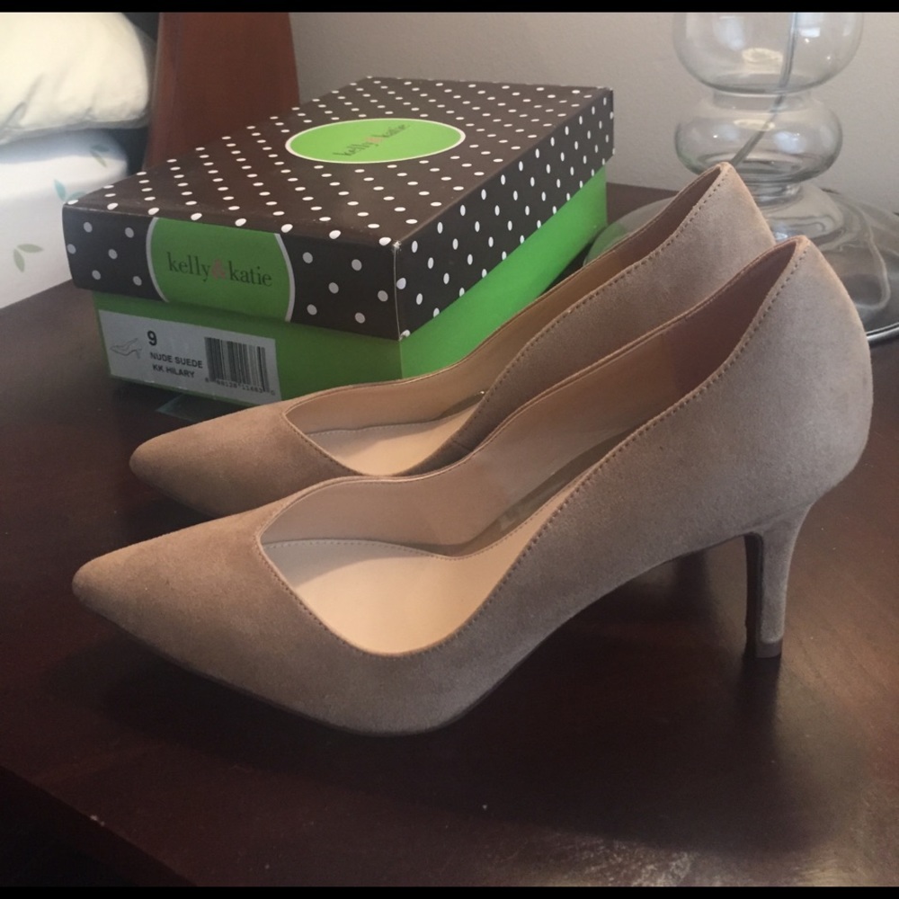 Nude suede shoes. Size 9 BUT run like 8 1/2