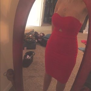 Beautiful red strapless dress