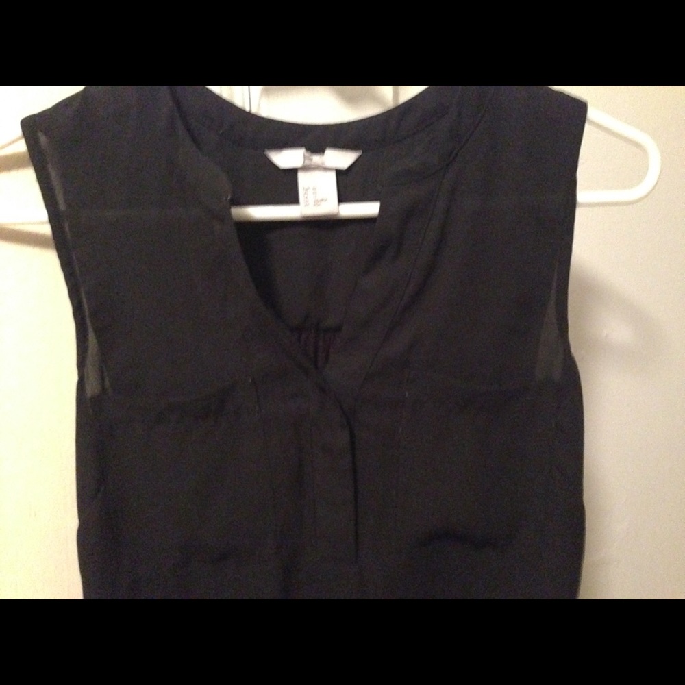 Blacked Out Sleeveless Blouse Tank - Wear to Work