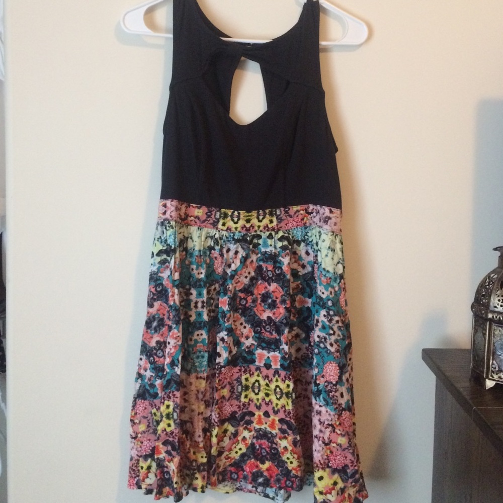 floral cut out dress