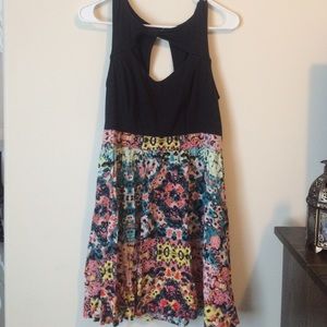 floral cut out dress