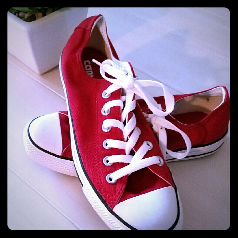 Cherry red Converse sneakers