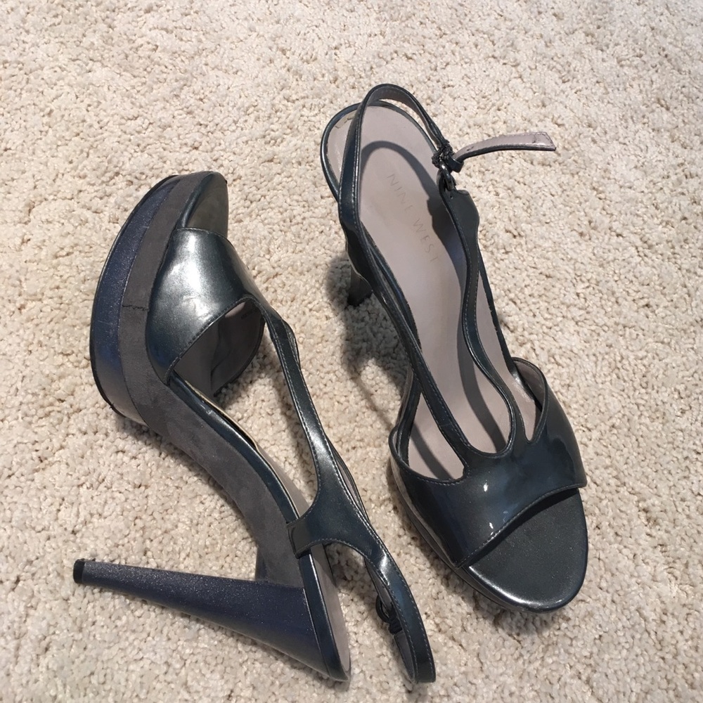 Nine West Grey Platform Heels