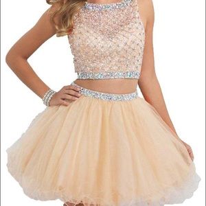 Champagne, size 12 (smaller fit), two piece.