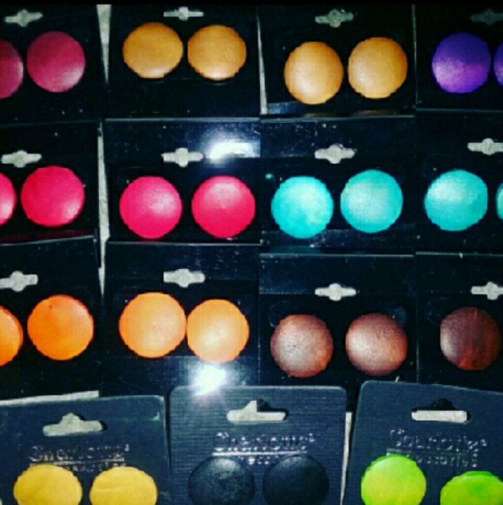 Wood Button Earrings