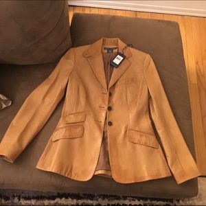 Light brown beautiful leather blazer