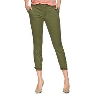 GAP skinny mini army green PETITE khakis