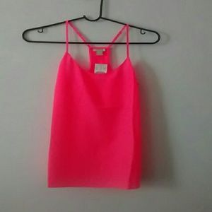 J. Crew Neon Pink Racerback Cami Tank Top