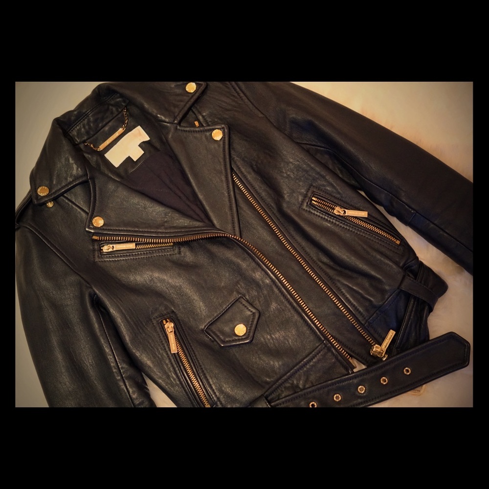 Michael Kors Leather Moto Jacket