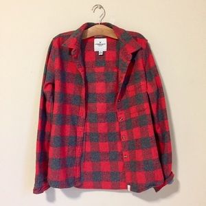 Red Button up plaid flannel