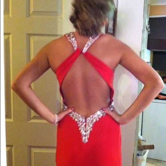 Long, red prom dress - Picture 2 of 2