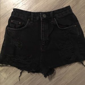 topshop moto distressed shorts