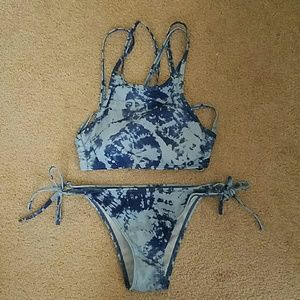 CUTE high neck tie dye biki SET