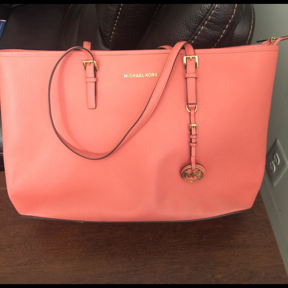 MK peach handbag